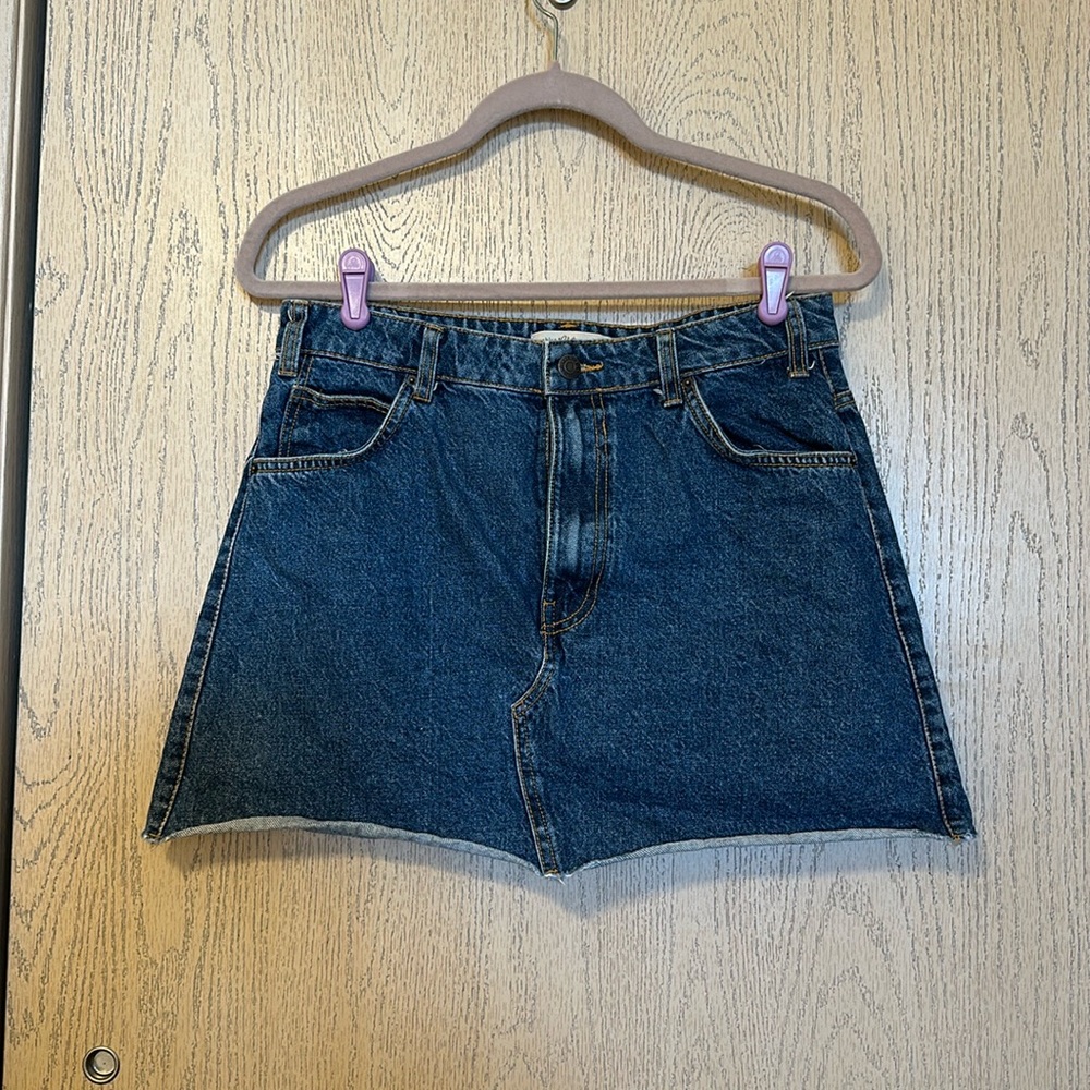 BERSHKA VINTAGE DENIM MINI SKIRT